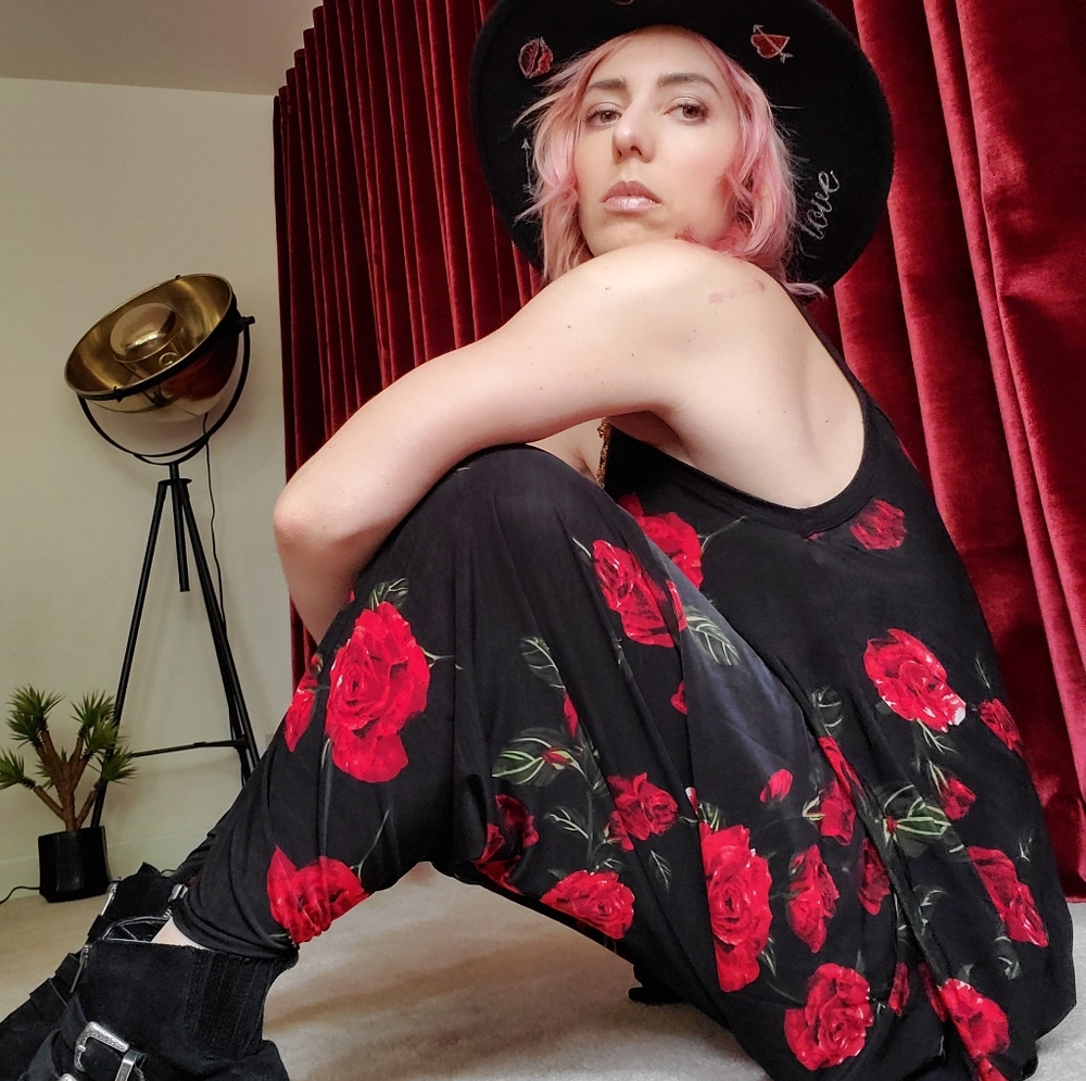 Go Couture Roses Jumpsuit Size S